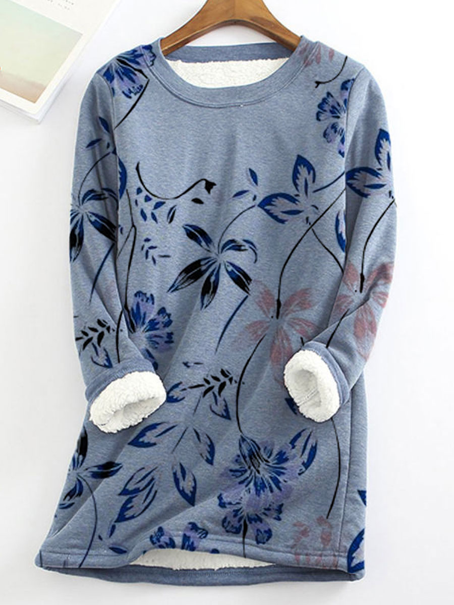 Printed cashmere base sweater with oversized sweater HF2616-04-04