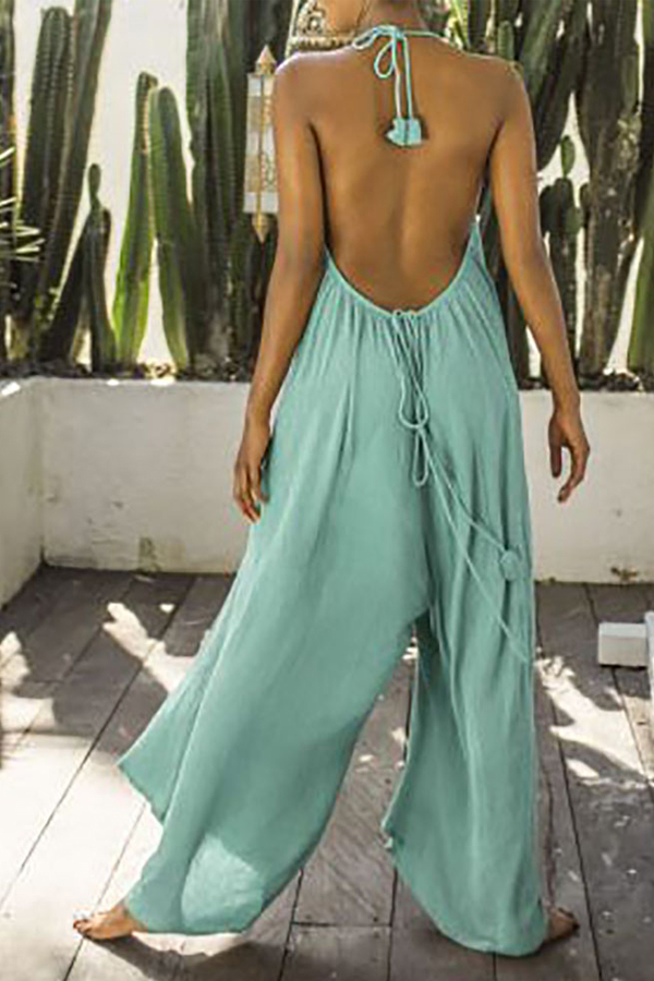 Sexy V-neck camisole loose jumpsuit HF3423-02-02