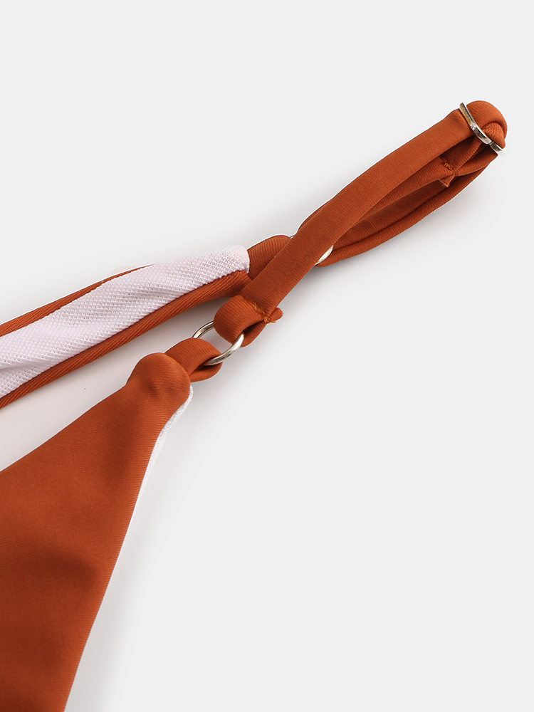 Women Solid Color Low Waist Bikini Thong